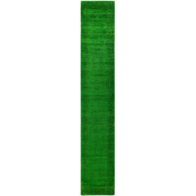 Huckstep One-of-a-Kind 2' 4" X 14' 0" Runner Wool Area Rug Green