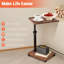 Table d'appoint en forme de C pour tables pivotantes à 360 ° avec structure en métal et finition imperméable et résistante aux égratignures pour le salon, la chambre à coucher