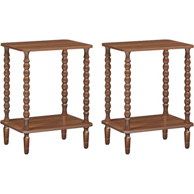2-tier Wooden Side Table End Table Set Of 2
