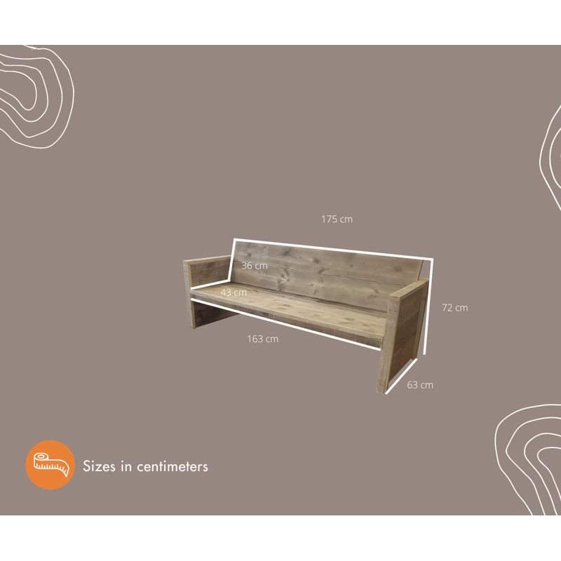 Pirtleville Manufactured Wood Wood Outdoor Bench, 72cm H x 180cm W x 57cm D