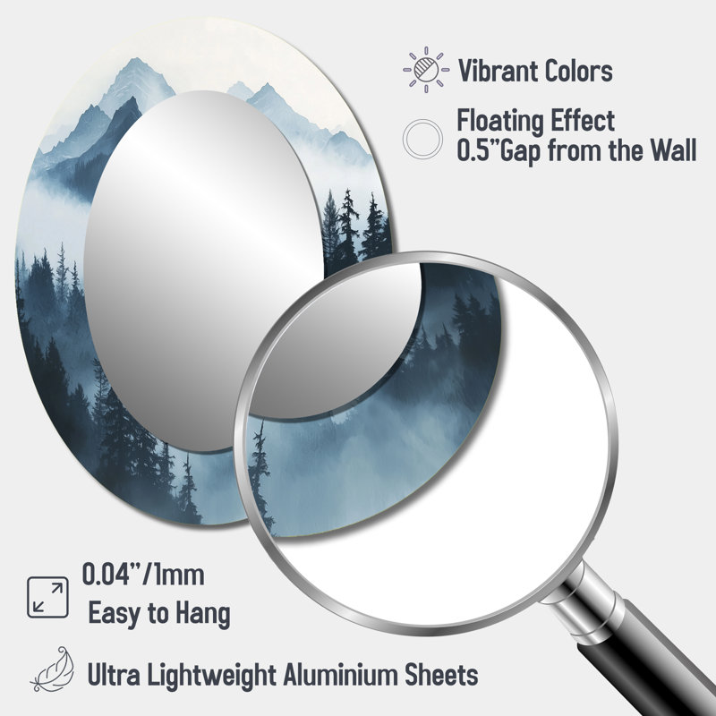 Winter Misty Peaks In The Morning II - Traditional Oval Wall Mirror, 40" x 30"