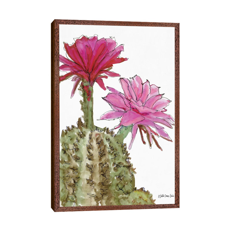 Cactus Flower II 1 Piece Wall Art on Canvas, 152.4cm H x 101.6cm W, Classic Wood Floater Frame