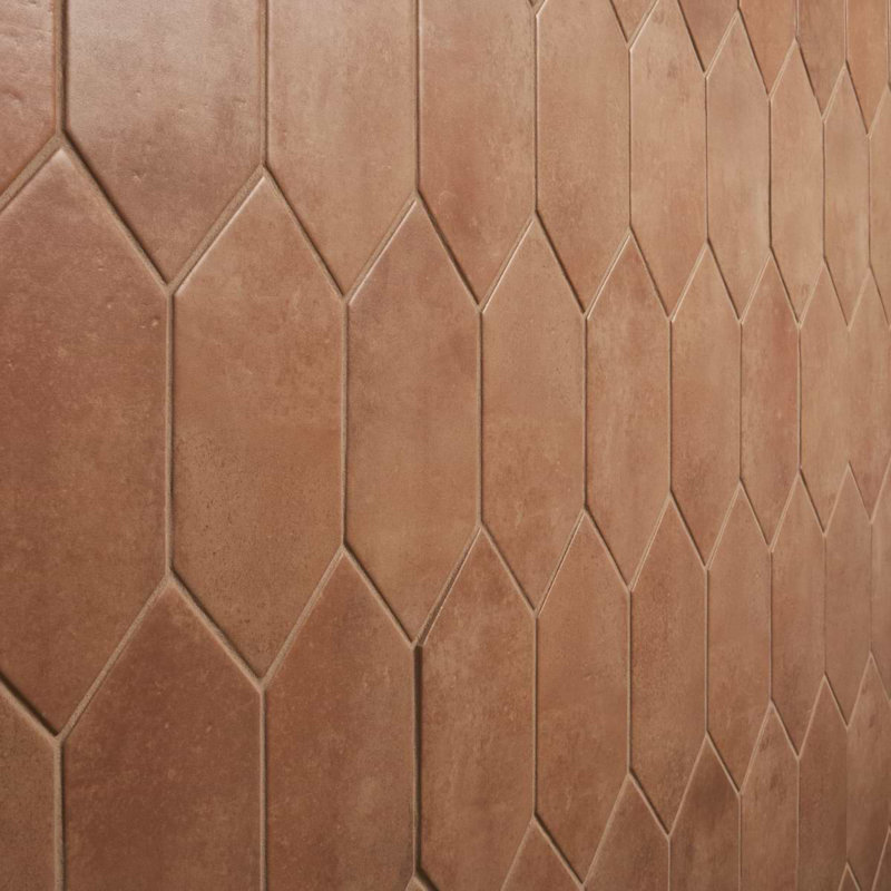 Atlas 3.93 In. X 7.87 In. Picket Matte Porcelain Floor And Wall Tile (3.53 Sq. Ft. / Case), Concrete Look, Terracotta