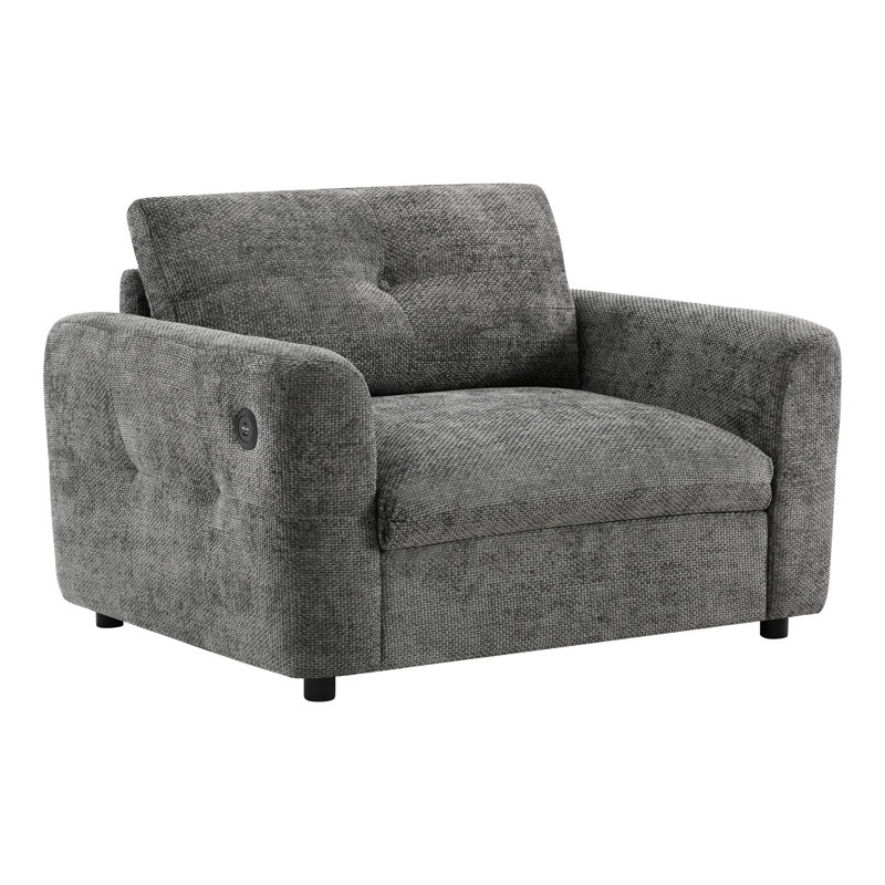 Fauteuil à accoudoirs simple en mousse à haute densité avec chenille Pull * Line et 42 po x 33 po, pour le salon Solitude A Quiet Space