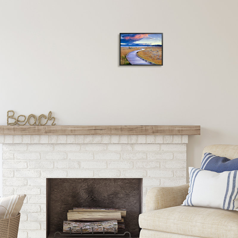 «Au-526-Giclee Coastal Boardwalk Sunset» par Dennis Frates, photographie, Giclée encadrée noir minuit