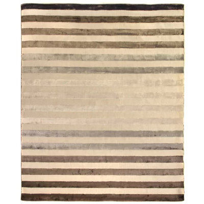 Rugby Striped Area Rug in Brown