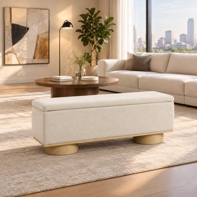 Faux Fur Upholstered Storage Bench