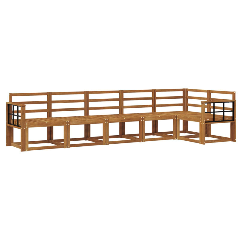 306 cm W Solid Wood Patio Corner Sofa Set