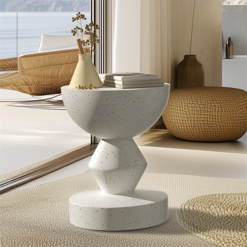 Accent Table Concrete Side End Table For Balcony Garden