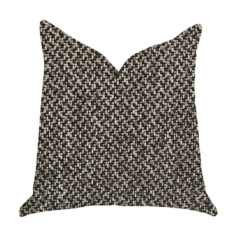 Oreiller luxueux sel et poivre, 22 po x 22 po, Coussin décoratif