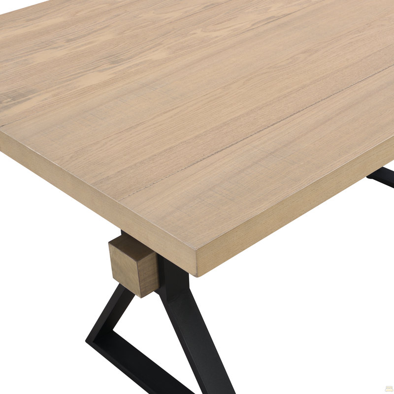 Table de salle à manger à pieds en X (frêne clair)