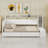 Contemporary Upholstered Daybed with Storage Footstool, Shelving, Two Drawers, USB Ports and LED Lighting-495885539