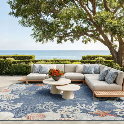  Tapis côtier, nautique et de plage multicolore 9 pi x 12 pi Suncoast