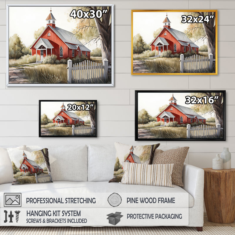 Monochome jaune et gris Farm V - Barn Farm Ranch, impressions sur toile, H 16 po x l 32 po x P 1 po, Cadre flottant doré