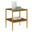 Ensemble de 2 tables de bout rectangulaires, plateau en verre trempé avec panneau de fibres à densité moyenne, table de salon moderne, verre gris, table-167623965-167623938