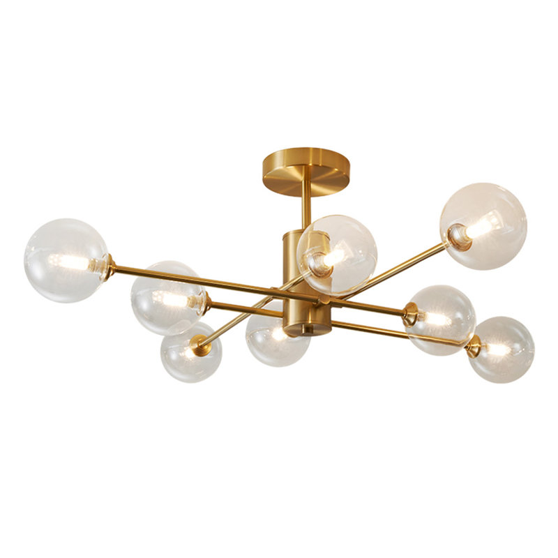 Adwin 8-Light 83cm Industria Sputnik Semi Flush Mount Ceiling Light