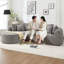 Canapé modulaire 109 pouces Cloud, canapé désossé pour le salon, canapé modulaire en velours côtelé avec méridienne en L, canapé moderne compressé dans une boîte, rembourrage en mousse à mémoire de forme (gris clair)-1431495316