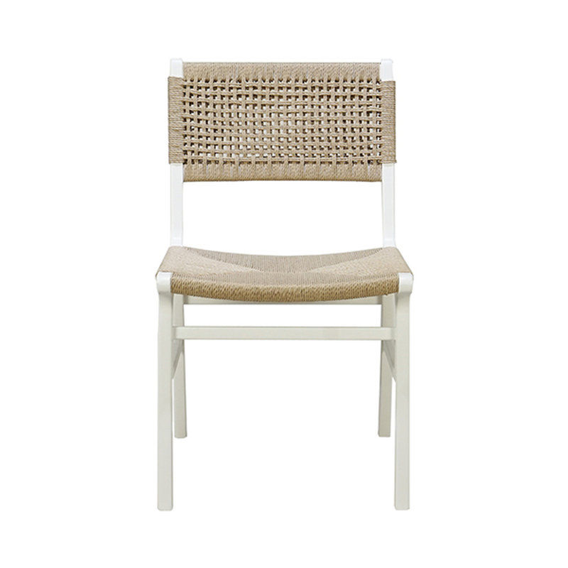 Chaise enveloppée en rotin Monroe, Brun / blanc mat