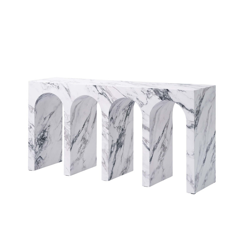 Console Fritzy en pierre d'ingénierie avec une esthétique moderne, des matériaux durables et une fonctionnalité polyvalente pour tout espace de vie.