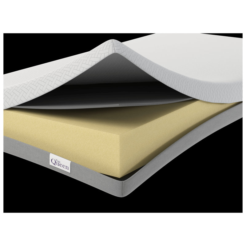 Matelas simple en mousse à mémoire de forme XL de 6 pouces NapQueen, support moyen ferme pour dortoirs et grands lits, blanc et gris