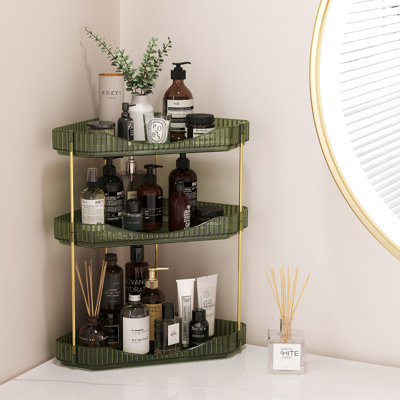 Comptoir de salle de bain à 3 niveaux avec coin de rangement, plateau de rangement en plastique pour maquillage, plateau de meuble-lavabo, tablette de maquillage dans la chambre à coucher, commode, cuisine