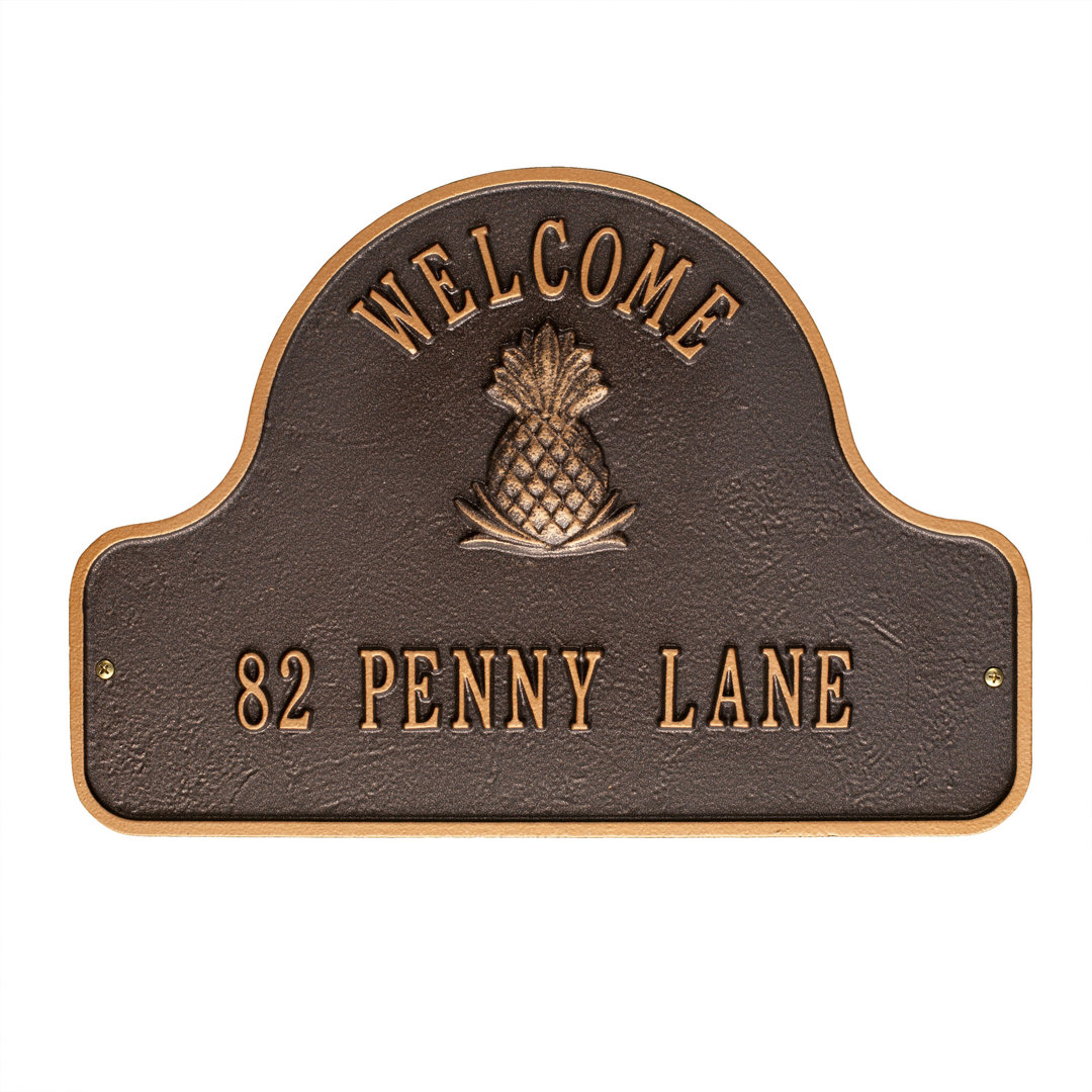Lexy Pineapple Welcome Address Sign Old Century Forge 