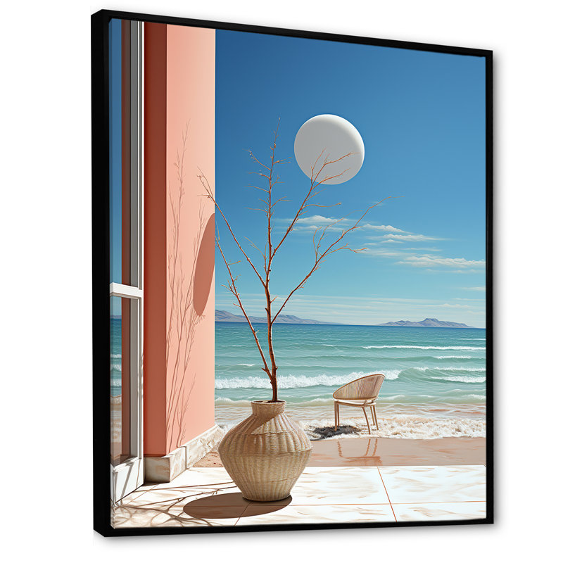 «Coastal Dream Simplicity Retreat» sur toile, Cadre flottant noir, H 44 po x l 34 po x P 1,5 po