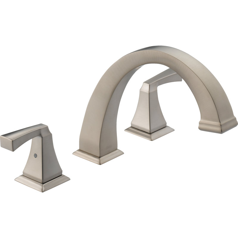 Dryden Double Handle Deck Mounted Roman Tub Faucet Trim, Stainless