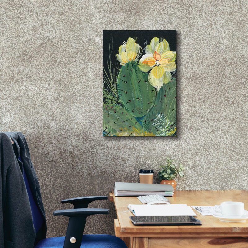 «Dakota Fields», art mural sur toile «Cactus 2» par Kristy, H 26 po x l 18 po x P 0,75 po