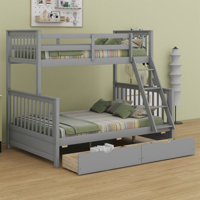 Bunk Bed With Ladders And Two Storage Drawers