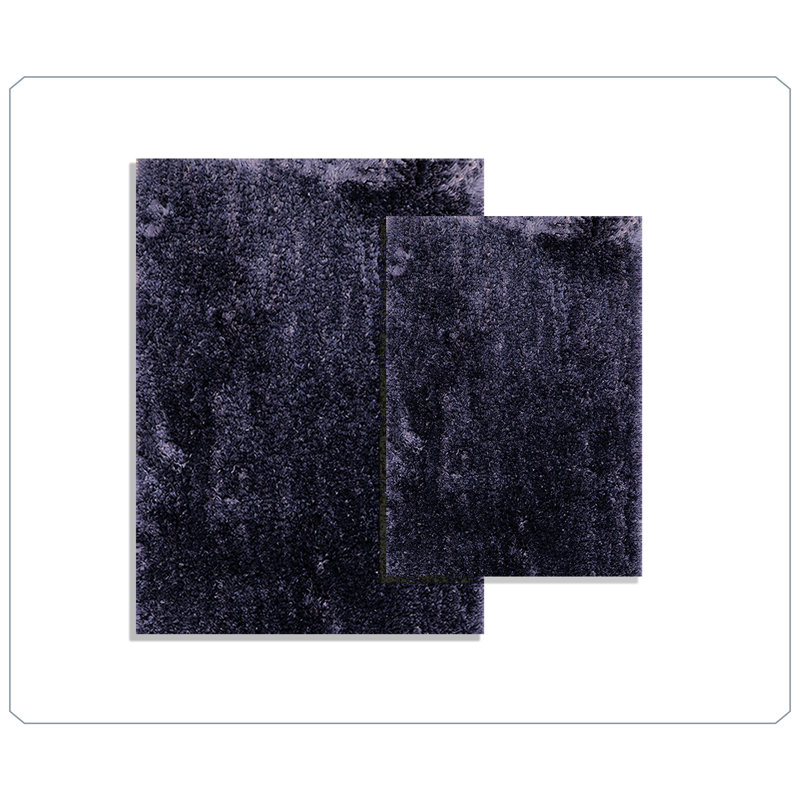 Royal 2-Piece Microfiber Bath Rug Set, Non-Slip Rubber Backing, Ultra-Absorbent, Quick-Dry, Machine Washable Plush Bathroom Mats for Shower and Tub, Soft Comfort, Navy