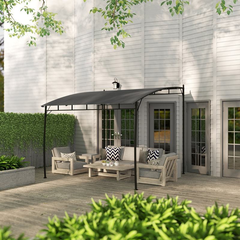 10' x 10' Outdoor Pergola Gazebo with UV-Resistant Canopy and Metal Frame, Sun Shade Shelter for Porch, Patio, Deck, Backyard, Charcoal Gray
