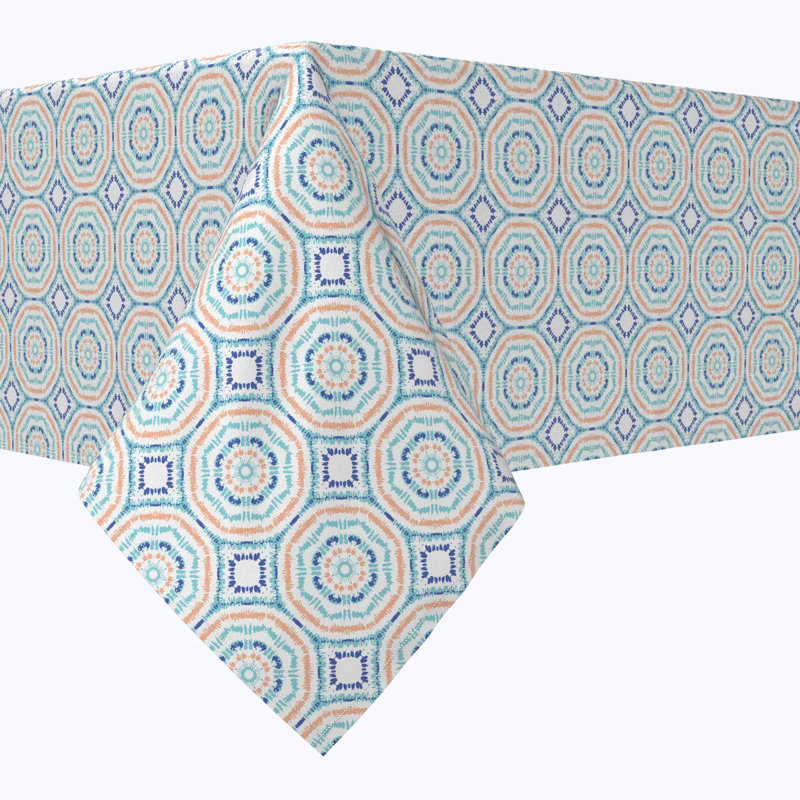 Rectangular Tablecloth, 100% Cotton, 52X104", Sunburst Tie Dye, 104" L x 52" W
