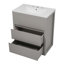 Meuble-lavabo fonctionnel avec lavabo en céramique, tiroirs à extension complète, conception à poignée libre et glissières à fermeture en douceur pour les salles de bain modernes-41762541