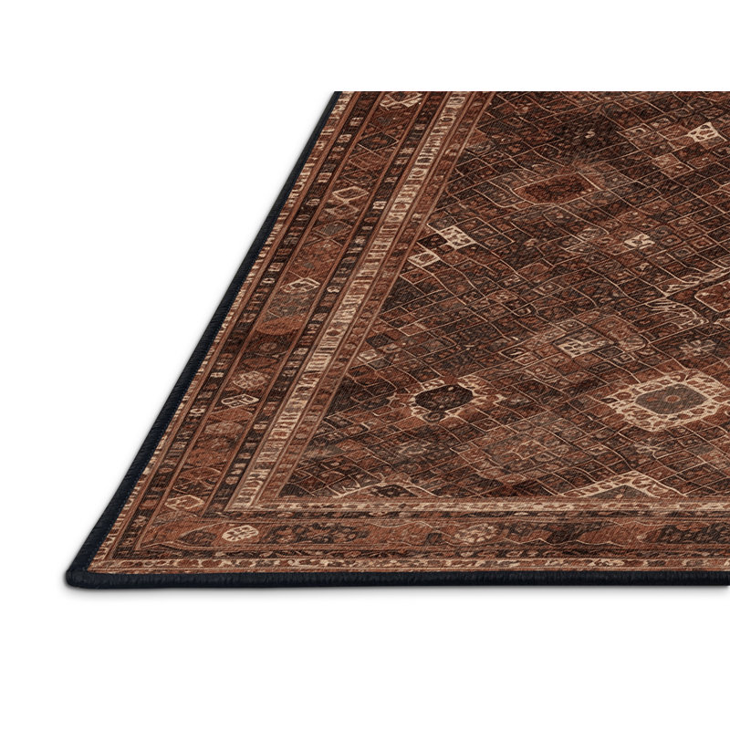 Tapis brun lavable à la machine, Carré 8 pi