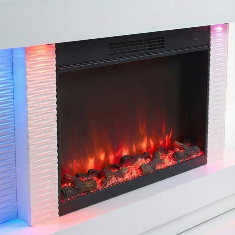 Belfry Heating 160cm W White Electric Fireplace