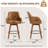 25" Swivel Upholstered Counter Stool With Solid Rubberwood Frame &  Full Back Arms-1212983798
