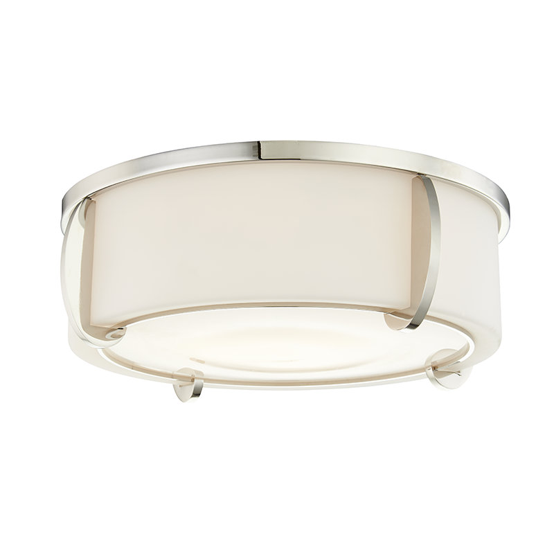 Talon Glass Flush Mount, Polished Nickel