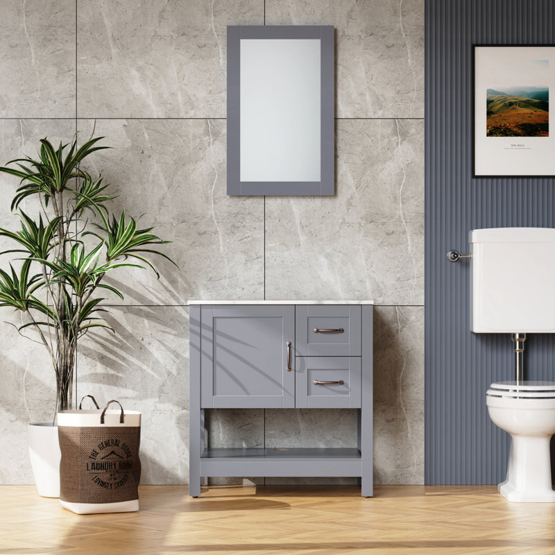 Meuble-lavabo pour salle de bain 30 "gris