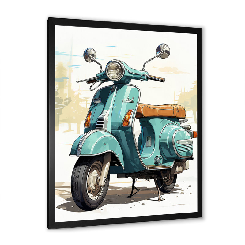 Calita Scooter Retro Rider II - Imprimé, Cadre photo noir, H 20 po x l 12 po x P 1 po
