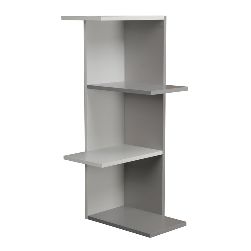 Tarver 85cm H x 37cm W Corner Bookcase, White+Grey
