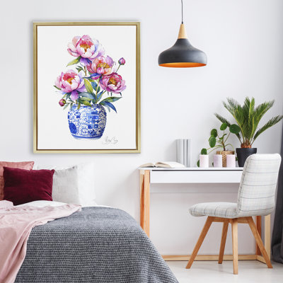 Cadre flottant Blue Dynasty Blooms, design par Shelly Craig