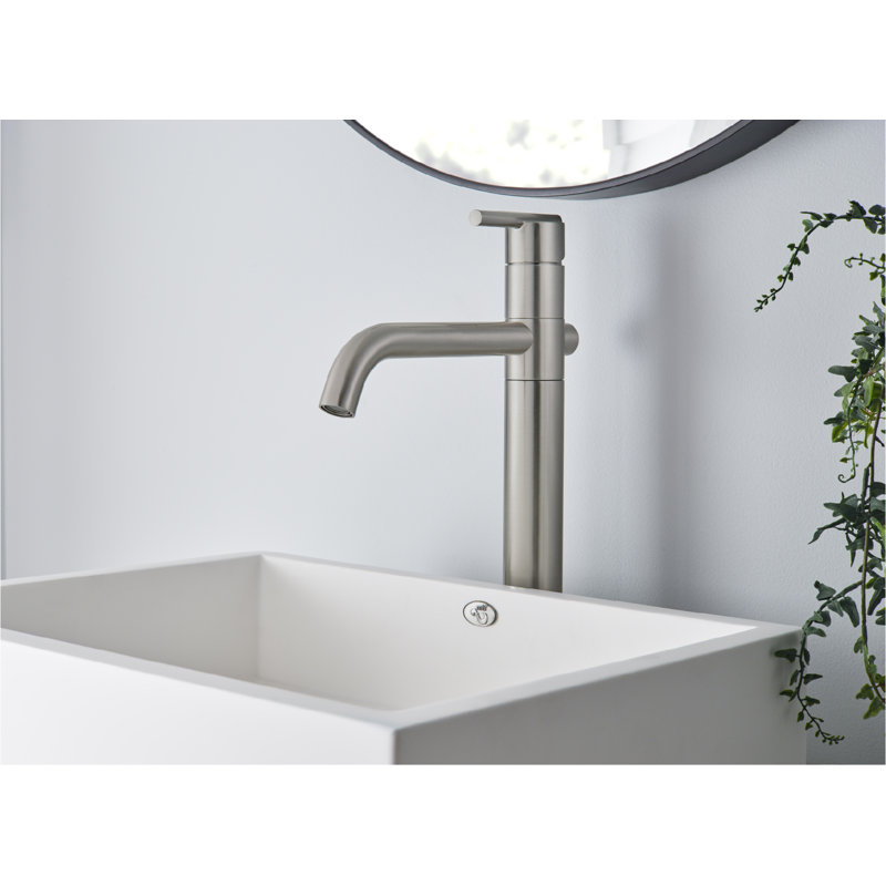 Parma Vessel Bathroom Faucet with Drain Assembly, Brushed Nickel