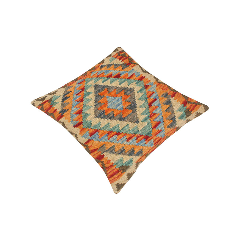 Tribal Kilim Pillows Geometric Throw Pillow, Blue/Orange/Purple