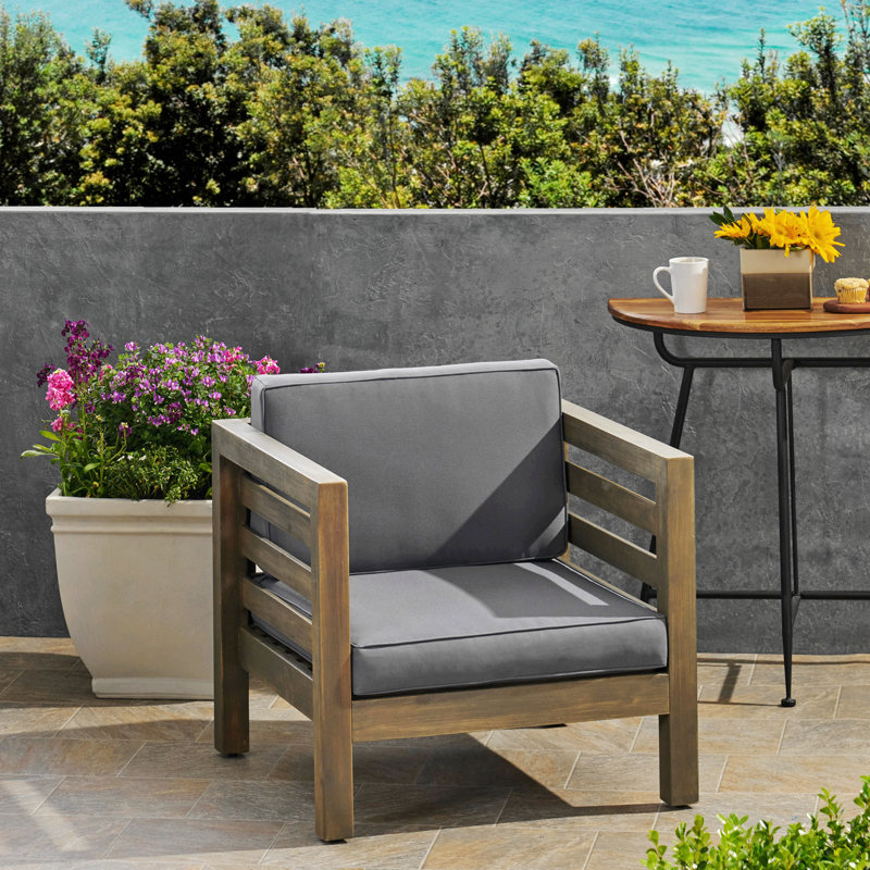 Chaise club Oana, Tissu gris, Gris