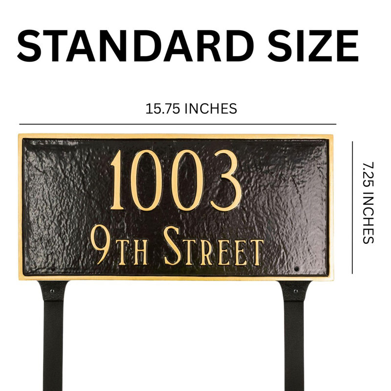 Plaque d'adresse classique sur 2 lignes, Gris / Blanc, Oui