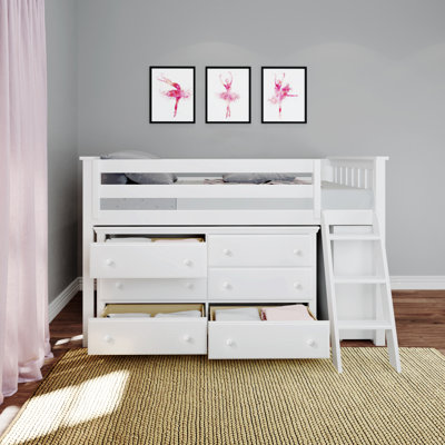 Kaiden Kids Twin Loft Bed with Drawers