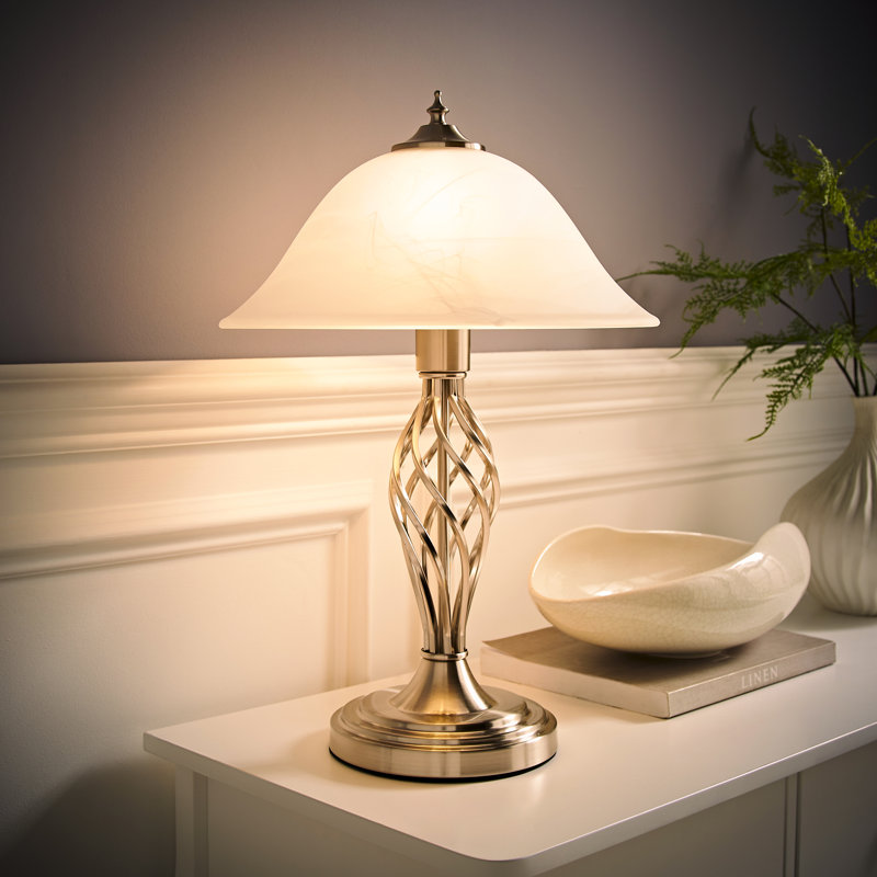 Mancini 49cm Table Lamp, Brushed Chrome