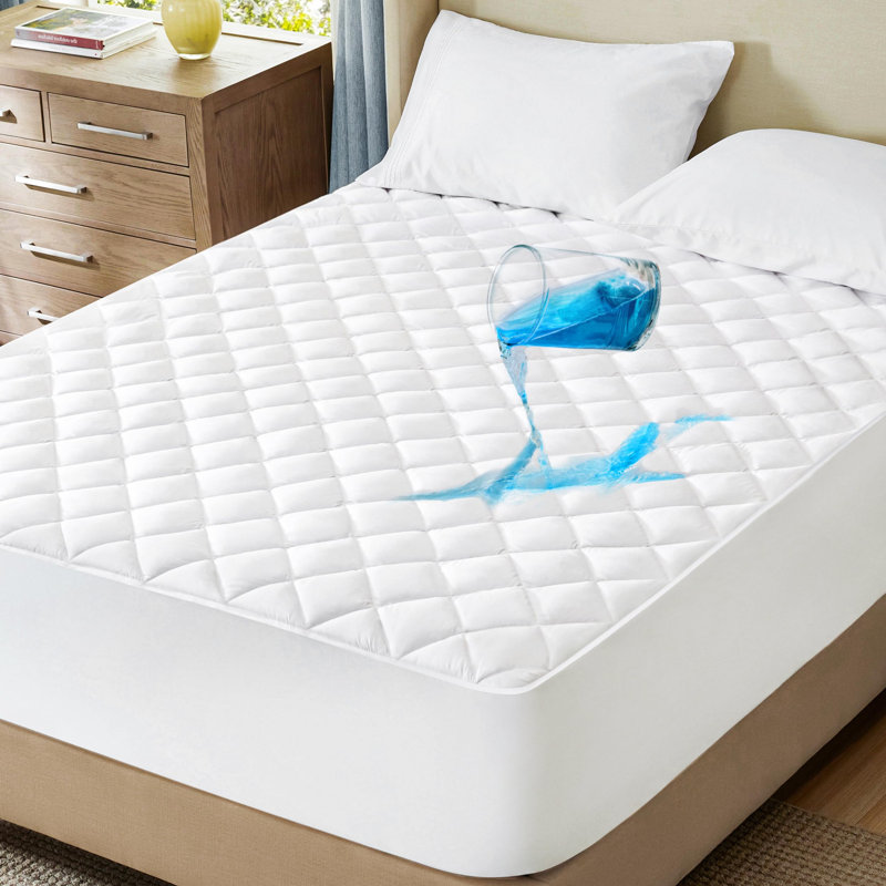 Bedsure Quilted Waterproof Mattress Protector, Twin, White
