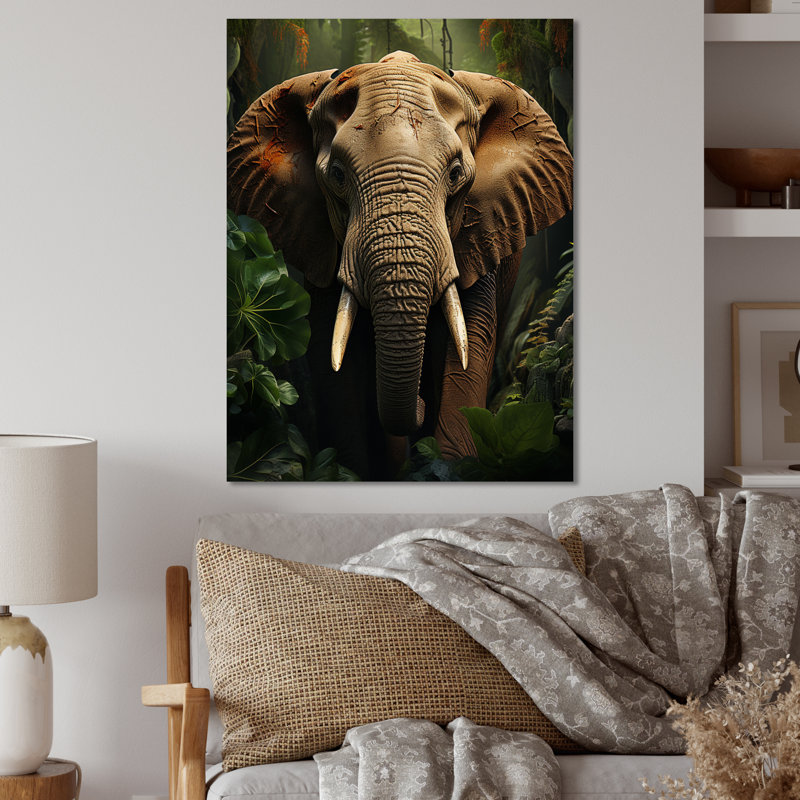 Éléphant d'Afrique majestueux II - décoration murale en métal africain, H 20 po x l 12 po x P 1 po